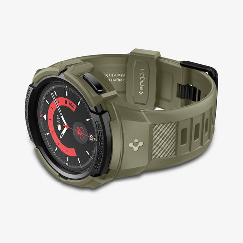 ACS06488 - Galaxy Watch 6 Classic (47mm) Case Rugged Armor Pro in black showing the front